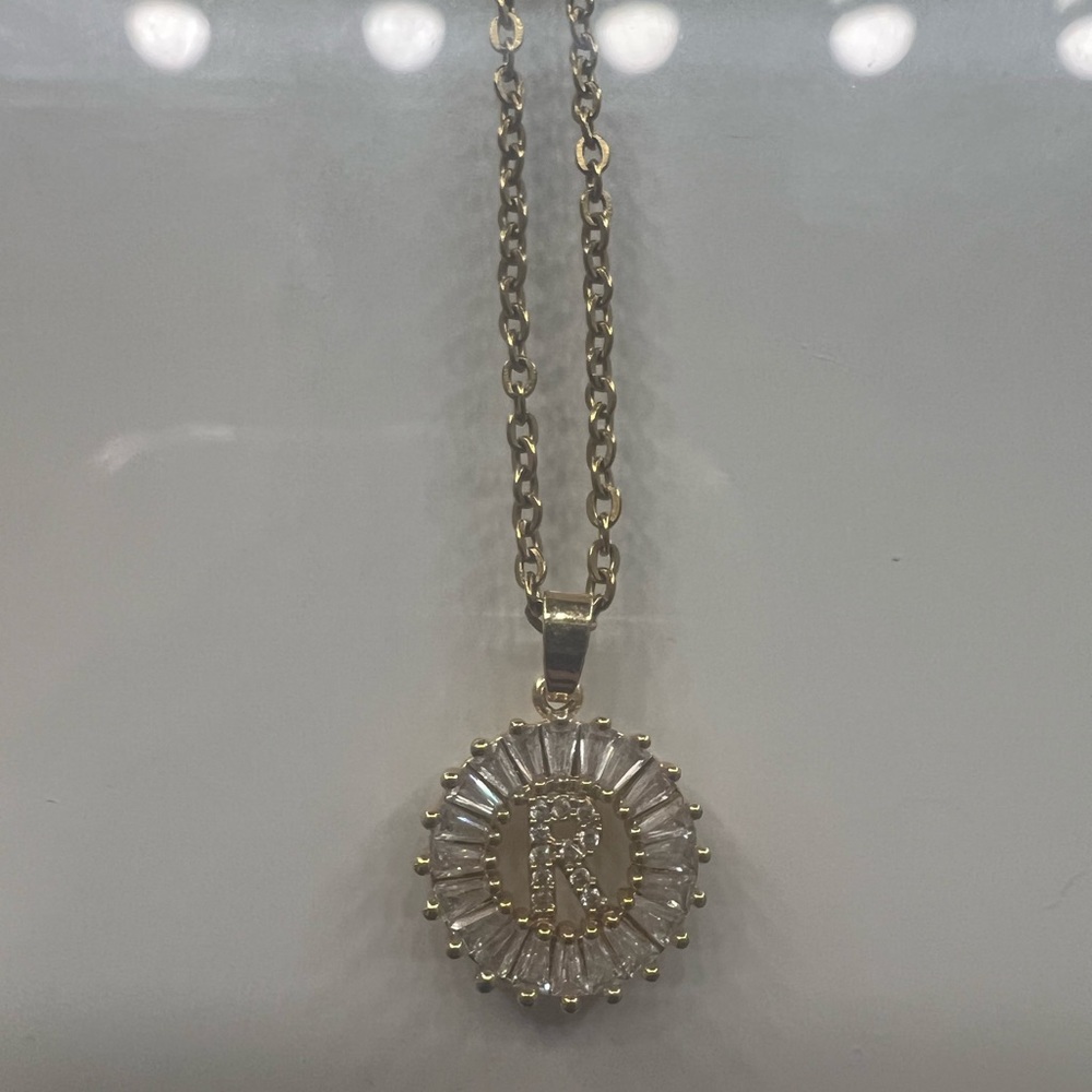 Gold initial necklace